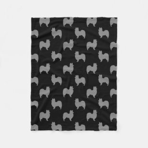 Manta Polar Patrones de Siluetas de Papillon Gris y Blanco