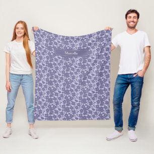 Manta Polar Patrones Dogwood Florets Nombre personalizado Púrp