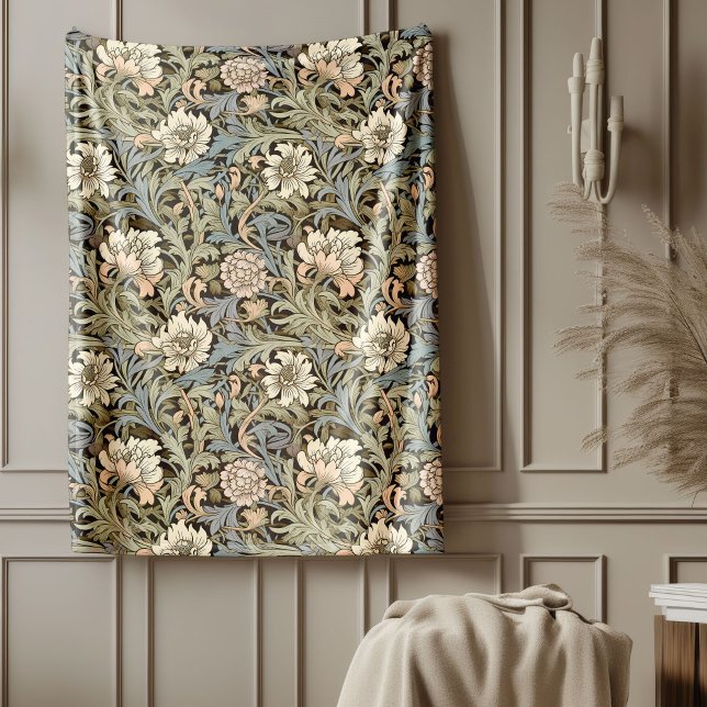 Manta Polar Patrones florales clásicos de William Morris (Timeless William Morris Classic Floral Patterns Fleece Blanket)