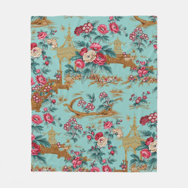 Manta Polar patrones geométricos. Moderno y elegante. Vintage  (Anverso)