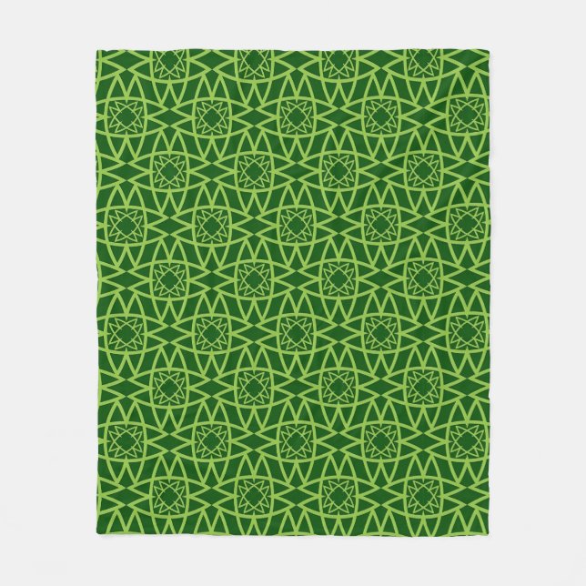 Manta Polar Patrones geométricos verdes elegantes (Anverso)