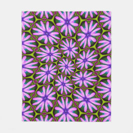 Manta Polar Patrones margueritas púrpura