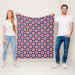 Manta Polar Patrótico patrón de bandera estadounidense rojo, b