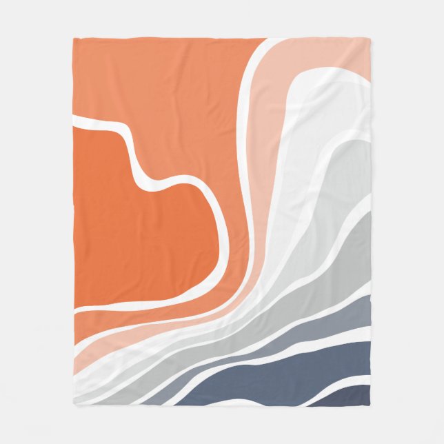 Manta Polar Patrulla De Líneas Líquidas De Groovy De Gradiente (Anverso)