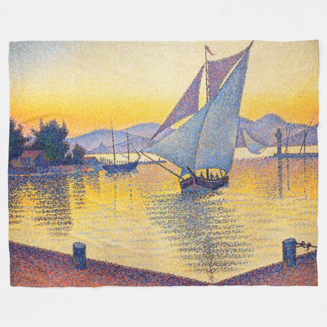 Manta Polar Paul Signac - El puerto al atardecer, Opus 236 (Frente (Horizontal))