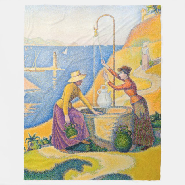 Manta Polar Paul Signac - Mujeres en el pozo (Anverso)