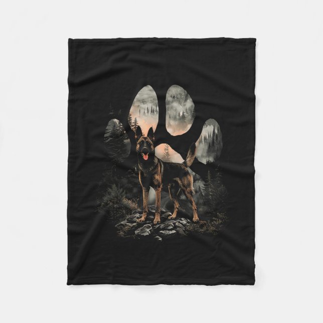 Manta Polar Paw Belga Malinois Dog Mom Dad Monta Sunset (Anverso)