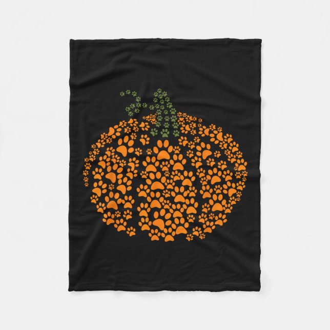 Manta Polar Paw Imprimir Halloween Calabaza Ghost Paw Perro Ga (Anverso)