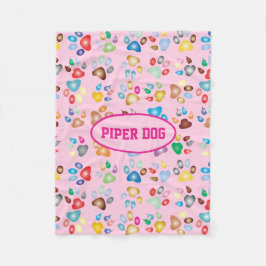 Manta Polar Paw Print Dog Fleece Blanket