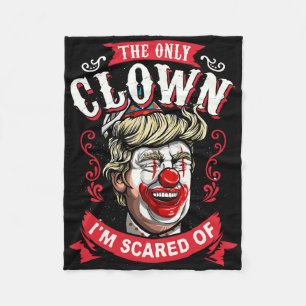 Manta Polar Payaso gracioso contra Donald Trump en camiseta re