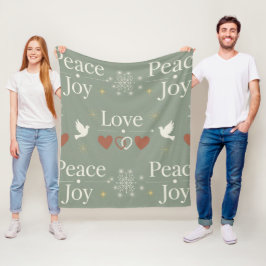 Manta Polar Paz Amor Alegría Fiesta Escandinava Minimalista