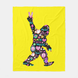 Manta Polar Paz Amor Bigfoot Hippie Divertido Amante de Bigfoo