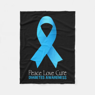 Manta Polar Paz Amor Cura Conciencia de Diabetes Tipo 1 T1d Di