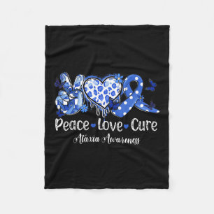 Manta Polar Paz Amor Cure Cinta Azul Ataxia Conciencia