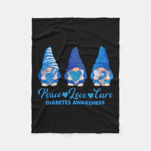 Manta Polar Paz Amor Cure Gnomes Azules T1d Sensibilización so