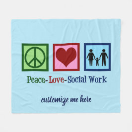 Manta Polar Paz Amor Trabajo Social Personalizado Trabajador S