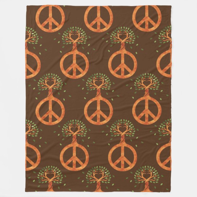 Manta Polar Paz para los Árboles - Corazón de poder de las flo (Anverso)