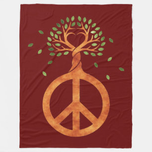 Manta Polar Paz para los Árboles - Corazón de poder de las flo