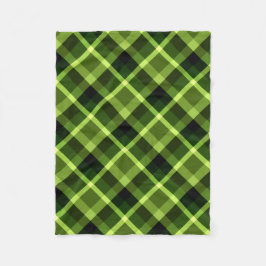 Manta Polar Pea Green Plaid Pattern Small Fleece Blanket
