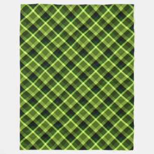 Manta Polar Pea Green Plant Pattern Large Fleece Blanet