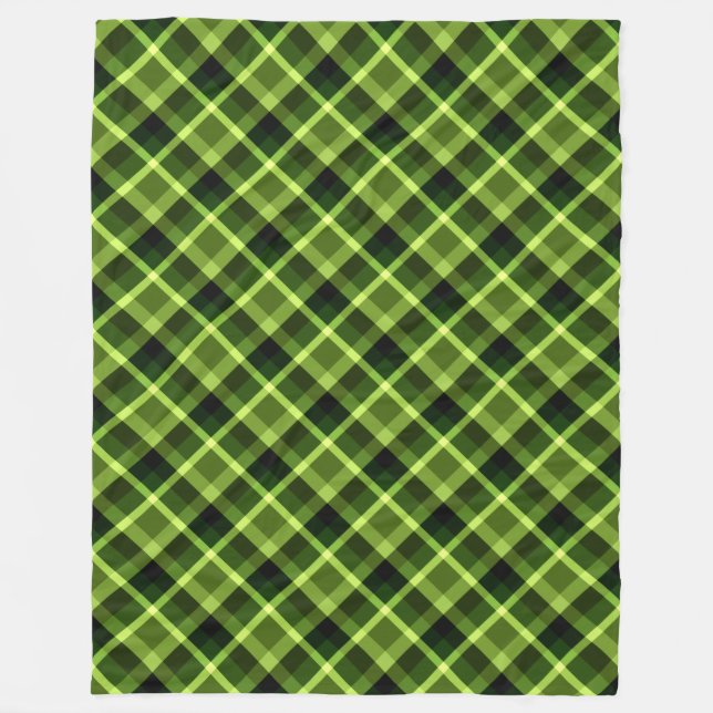 Manta Polar Pea Green Plant Pattern Large Fleece Blanet (Anverso)
