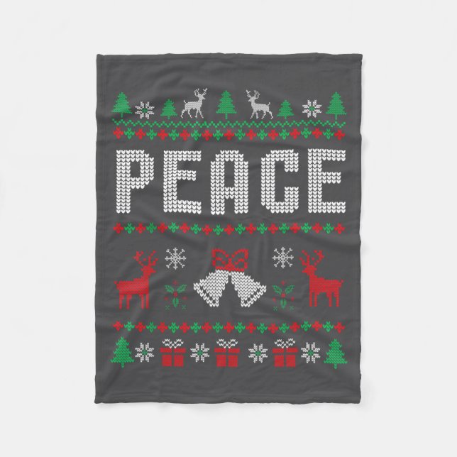 Manta Polar Peace I Come In Peace Couple Matching Ugly Christm (Anverso)