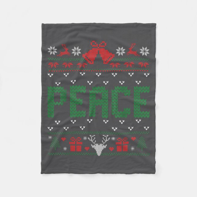 Manta Polar Peace I Come In Peace Couple Matching Ugly Christm (Anverso)