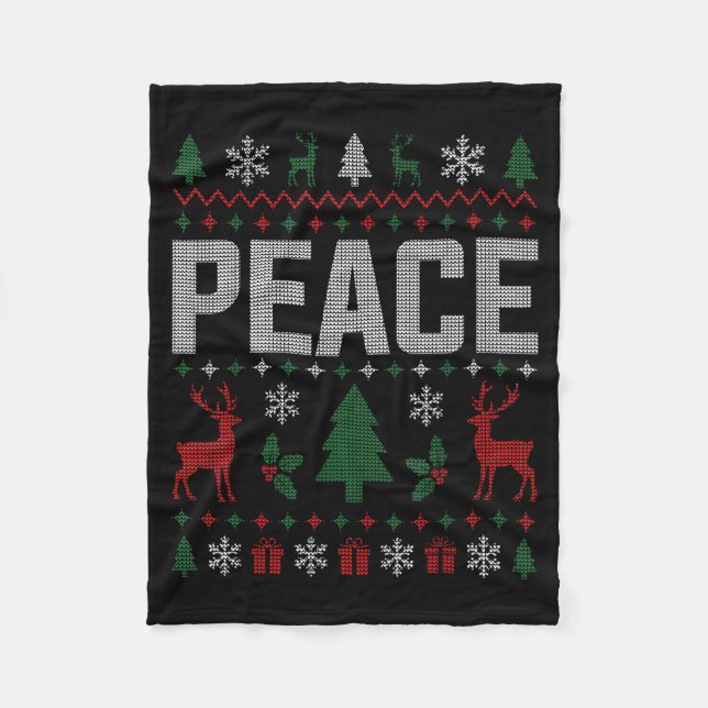 Manta Polar Peace I Come In Peace Couple Matching Ugly Christm (Anverso)