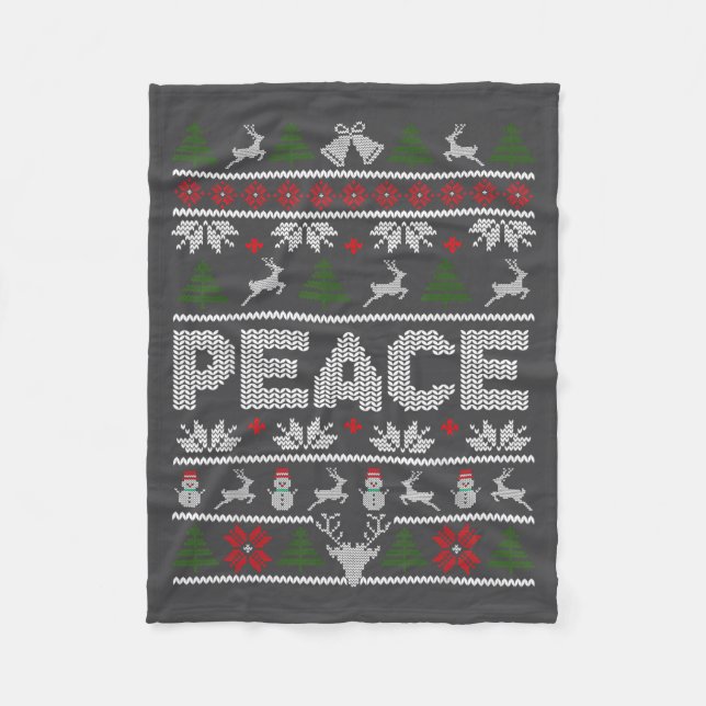 Manta Polar Peace I Come In Peace Couple Matching Ugly Christm (Anverso)