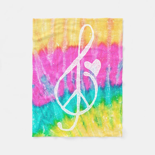 Manta Polar Peace Love and Music Note Tye Dye (Anverso)