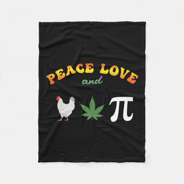 Manta Polar Peace Love Chicken Pot Pi Day (Anverso)