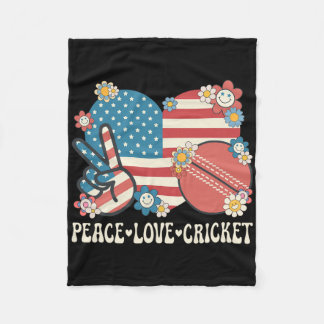 Manta Polar Peace Love Cricket Lover American Flag Patriotic C