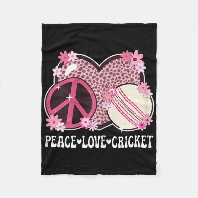 Manta Polar Peace Love Cricket Lover Outfit Cheetah Print Wome (Anverso)