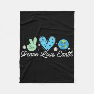 Manta Polar Peace Love Earth Day Groovy Hippie Retro Vintage N