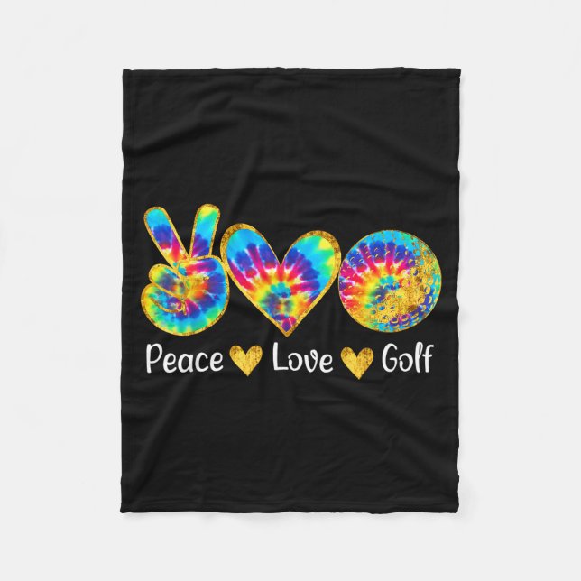 Manta Polar Peace Love Golf Funny Tie Dye Golf Lovers  (Anverso)