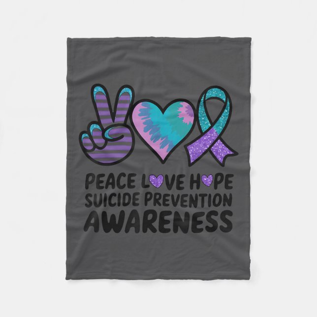 Manta Polar Peace Love Hope Suicide Prevention Tie Dye Awarene (Anverso)