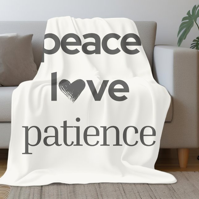 Manta Polar Peace Love Patience - Cozy Calm Modern Lifestyle (Subido por el creador)