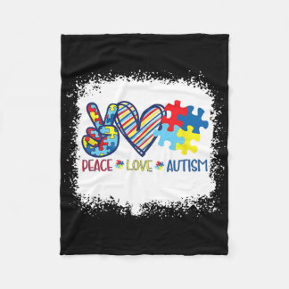 Manta Polar Peace Love Ribbon Autism Awareness Accept Love Und
