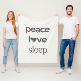 Manta Polar Peace Love Sleep -Cozy Comfy Calm Modern Lifestyle