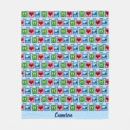 Manta Polar Peace Love Swimming Personalizado Team