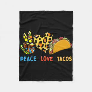 Manta Polar Peace Love Tacos Cute Taco Martes Comida Mexicana