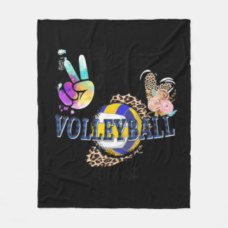 Manta Polar Peace Love Volleyball Oma Life Mom Grandma Leopard