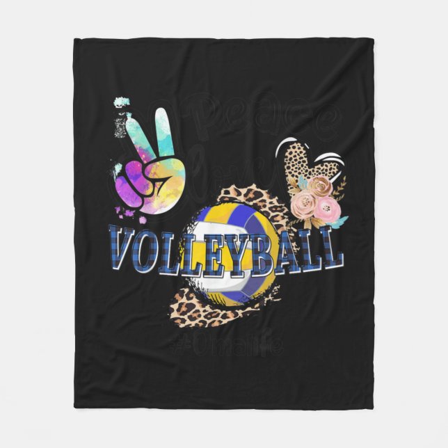 Manta Polar Peace Love Volleyball Oma Life Mom Grandma Leopard (Anverso)