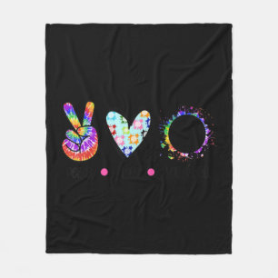 Manta Polar Peace Love Volleyball Tie Dye Rainbow Trippy Hippi