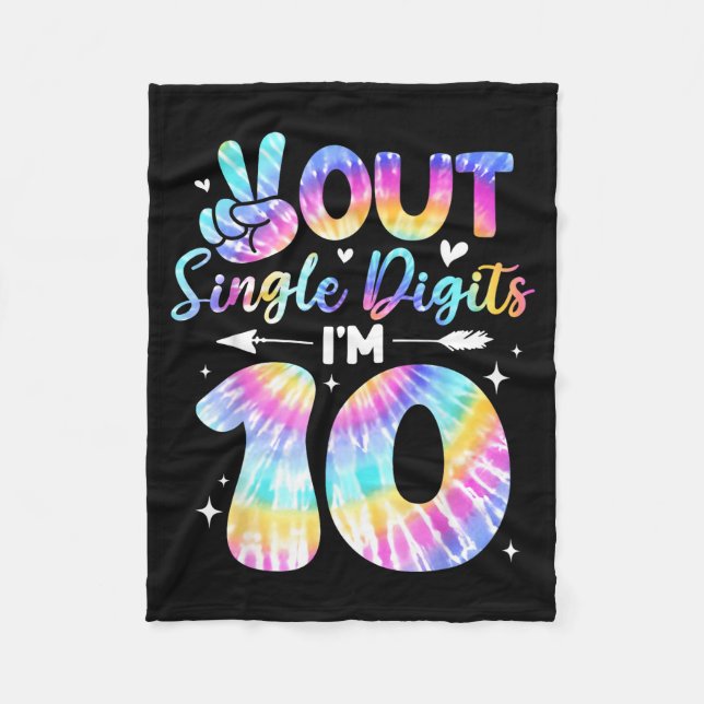 Manta Polar Peace Sign Double Digits 10th Birthday For Girls B (Anverso)