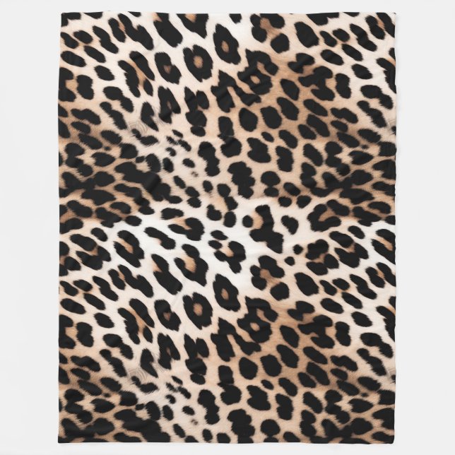 Manta Polar Peach Black Cream Leopard (Anverso)