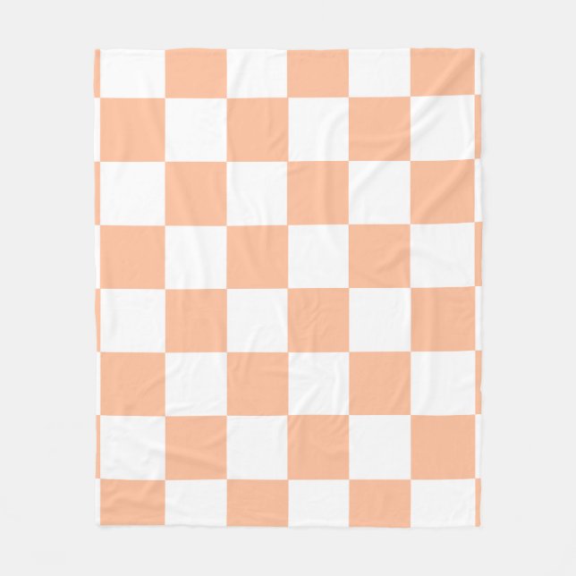 Manta Polar Peach Fuzz Checkered Gingham Pattern (Anverso)