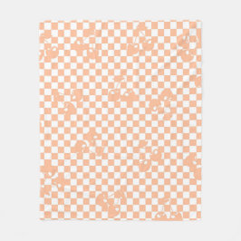 Manta Polar Peach Fuzz Cherry Gingham Pattern