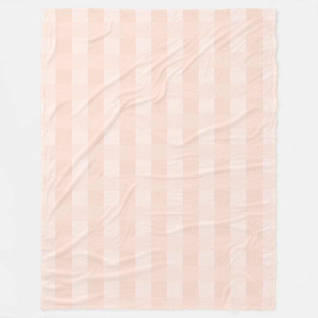 Manta Polar Peach Gingham Plaid Pattern Fleece Blanket (Anverso)