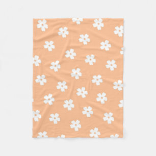 Manta Polar Peach White Tropical Floral Botánica Spring Summe